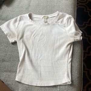 size small Bozzolo ripped cropped white tee!! cute for summer and could be diyed